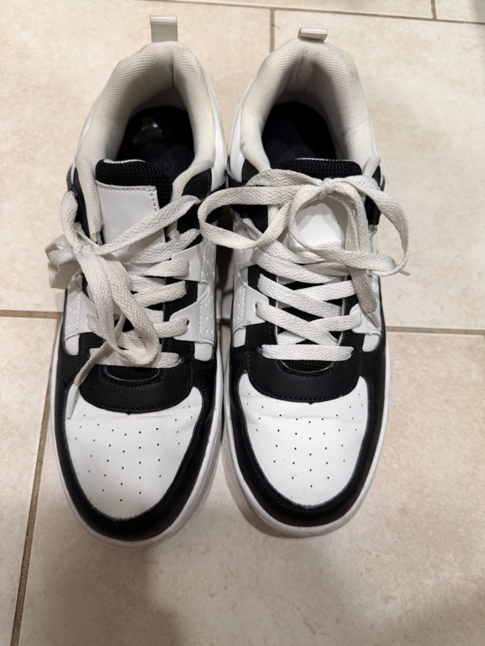 Men’s White and Black Fashion Sneakers - Comfortable Everyday Shoes